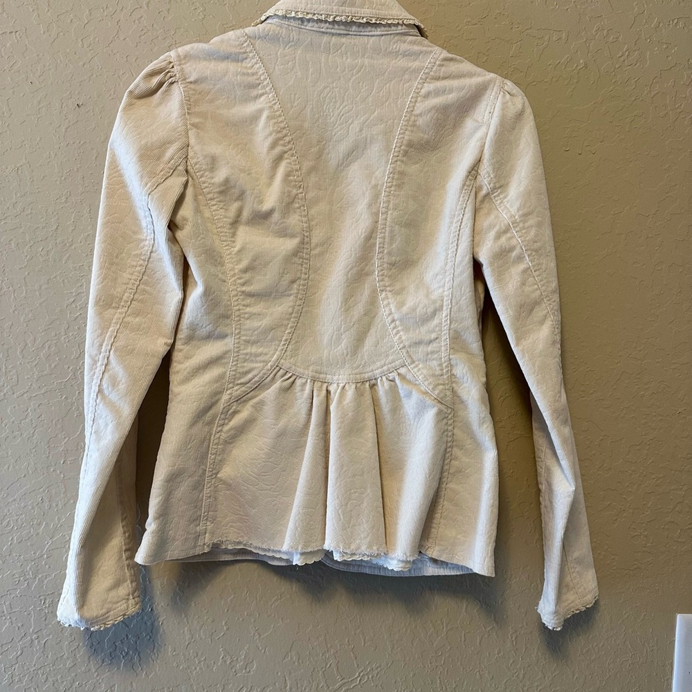 White House Black Market Blazer Womens Size 2 creamy color/decorative collar - Picture 3 of 9